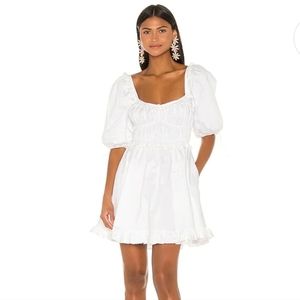 Brand New- For Love & Lemons Jackson Mini Dress in Ivory!! Rare!!